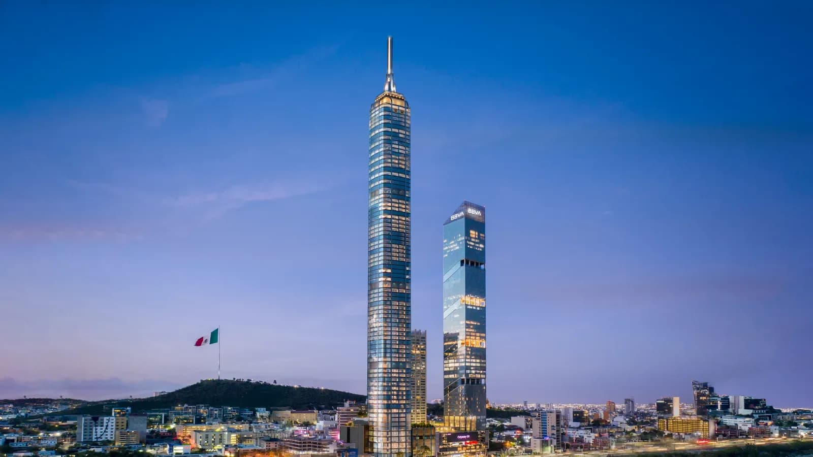 Render de la Torre Rise en Monterrey, el rascacielos de 484 metros que será el más alto de América Latina.